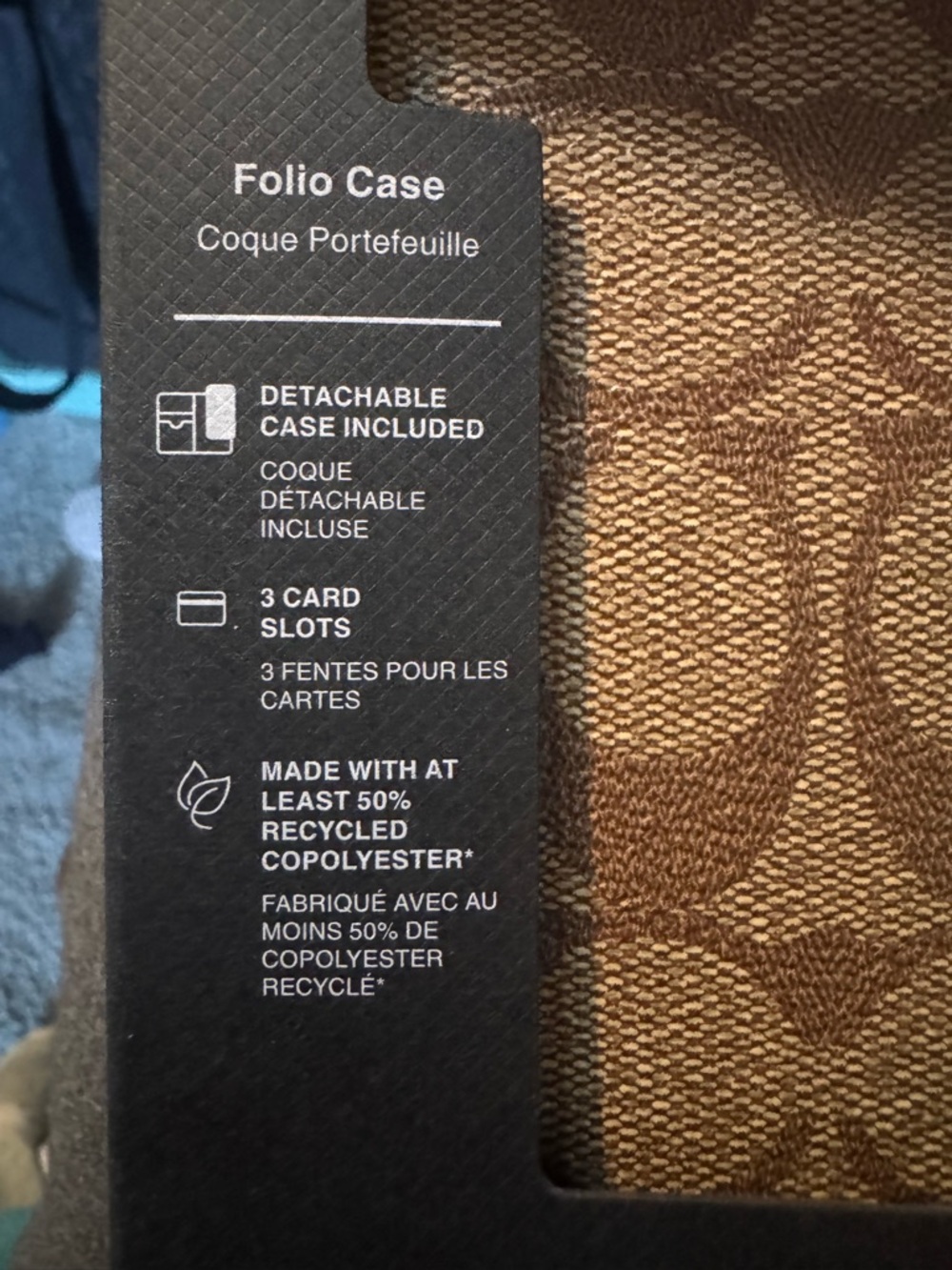 Coach Brown Signature Folio IPhone 15 Pro Case - Picture 2 of 3